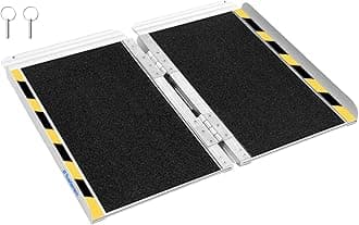 Ruedamann 2' x 28" Wheelchair Ramp with Non-Slip Surface,Portable Aluminum Wheelchair Ramp, Ramps for Wheelchairs,Home,Steps,Stairs,Handicaps,Doorways (MR607WL-2)