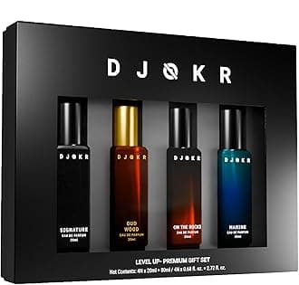 Perfume Gift Set for Men Pack of 4x20 ML | Eau De Parfum | Premium Luxury Long Lasting Fragrance Spray | Signature, On The Rocks, Oud Wood, Marine (4x20 ml)