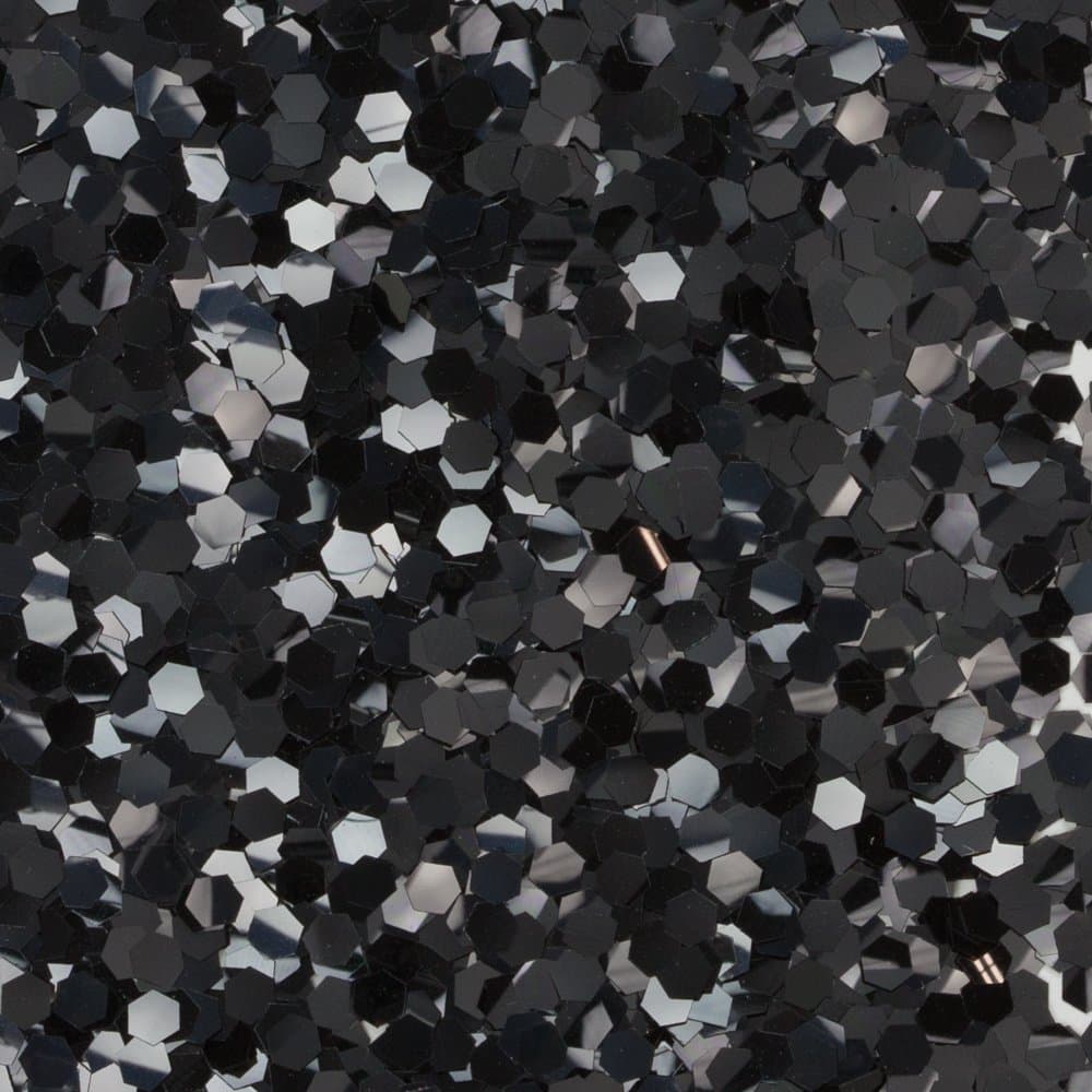 Large Craft Glitter, Black Hexagon, 1/2 ounce