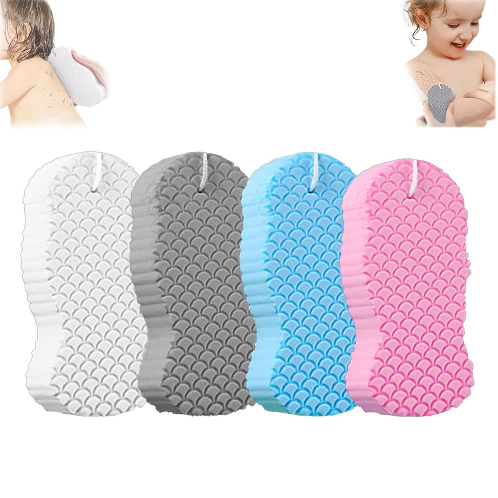 3D Stereo Soft Bath Sponge, Body Scrubber Sponge Can Be Reused, Back Scrubber for Shower Bath, for Baby painless bathing tool