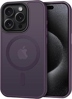 for iPhone 15 Pro Max Case with Camera Protection, Compatible with MagSafe, Shockproof Scratch-Resistant Magnetic Back Phone Cover for iPhone 15 Pro Max Case Dark Purple