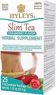 Hyleys Slim Tea Cranberry Flavor - Weight Loss Herbal Supplement Cleanse and Detox - 25 Tea Bags (1 Pack)