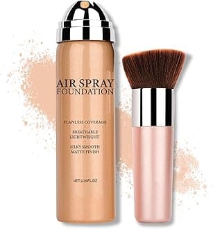 Flawless AirBrush Foundation High Coverage Foundation Smooth Creamy Matte Spray Foundation Makeup Kit For Mature Skin With Natural Nude Finish #Natural/Warm Porcelain