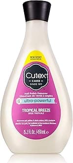 Cutex Gel Nail Polish Remover, Ultra-Powerful & Removes Glitter and Dark Colored Paints, Tropical Breeze Scent, 15.2 Fl Oz
