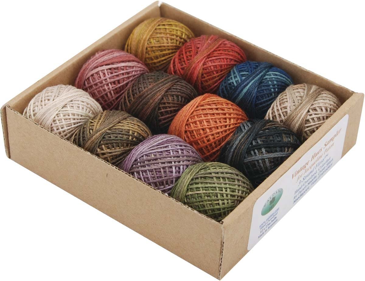 Valdani Inc. J.Patton Hand-Overdyed Perle Cotton Thread Balls Size 12 Designer Set, 12/Pkg: Vintage