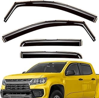 Extra Durable Window Deflectors in-Channel Window Visors Rain Guards Fit for Chevrolet (Chevy) Colorado 2015-2022 Crew Cab, Sun Visors, Wind Vent for Shades, Exterior Car Accessories - 4pcs. AG0275