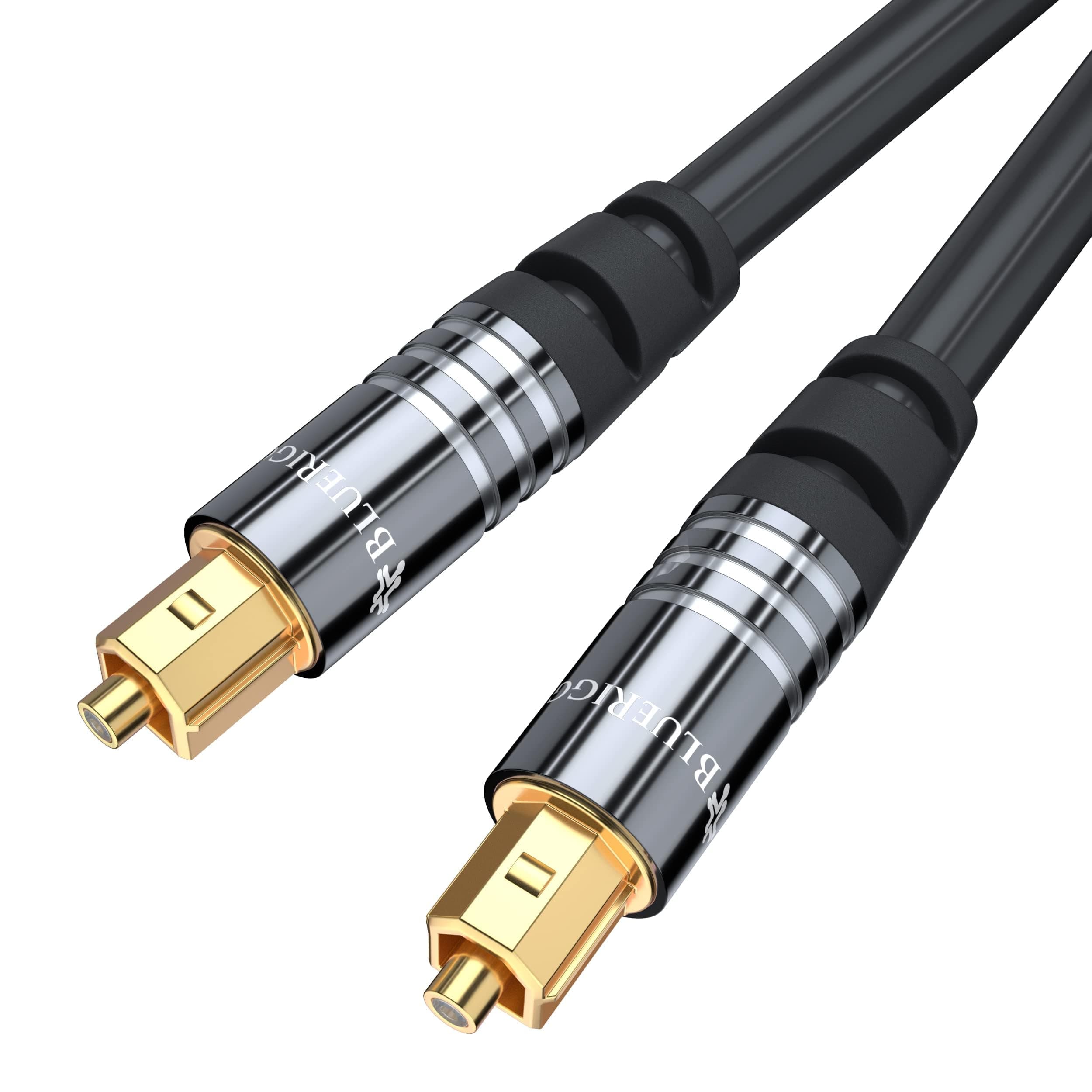 Digital Optical Audio Toslink Cable (2M, Fiber Optic, Aluminum Shell, 24K Gold-Plated) - Compatible with Home Theatre, Sound Bar, TV, Xbox, Playstation PS5, PS4 – Premium Series