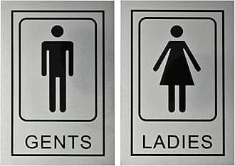BUZZ COOL Stainless Steel Gents Ladies Signage Self Adhesive Sticker for Toilet, Restroom, Glass Doors, Wooden Doors, Offices,Hospitals, Mall and Business Sign Stickers.