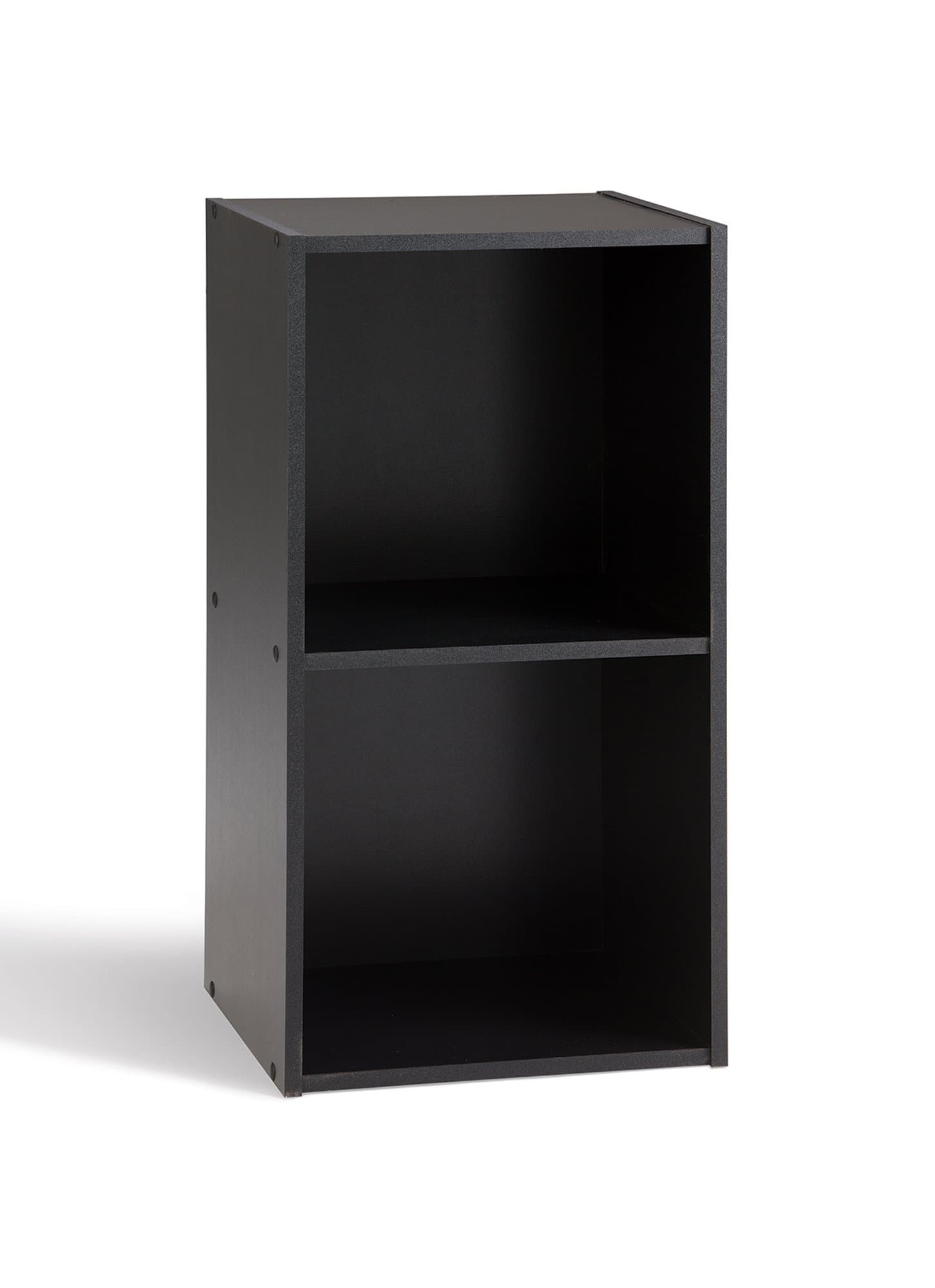 Alsapan Compo 2 x 1 Cube Unit with Melamine, 61.5 x 31 x 29.5 cm, Black Finish