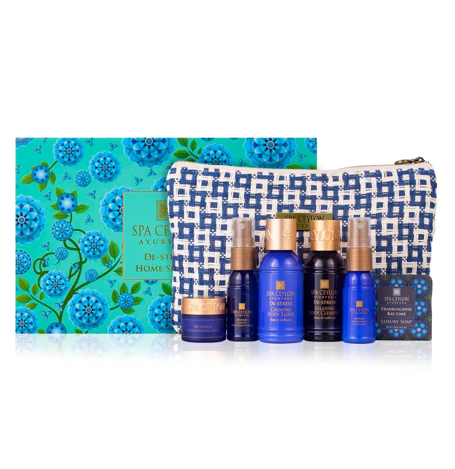 – De-Stress Home Spa Set | Body Care & Mini Travel Bag | Organic Bath Products | Vegan Self Care | Gift Set