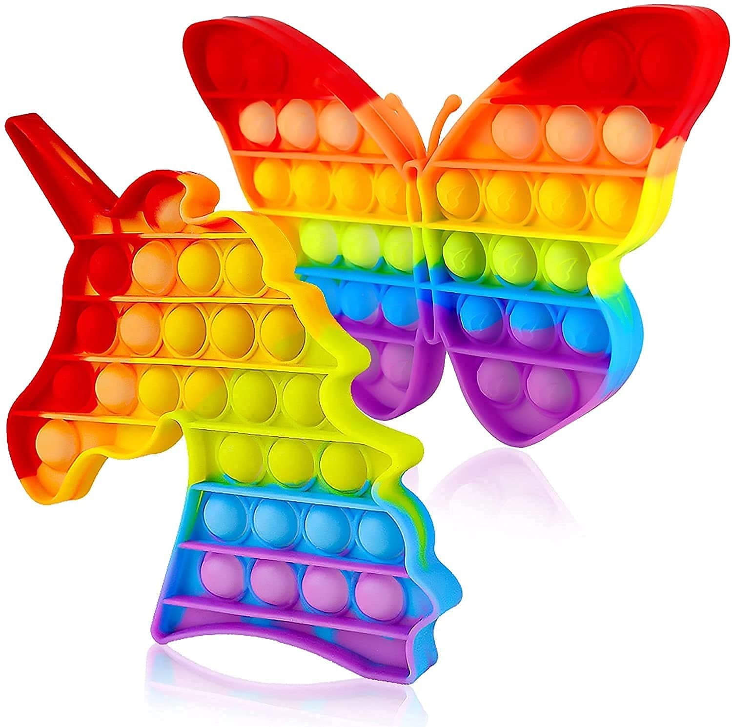 RANTAVYA pop it Toys, pop it Fidget Toy Set | its Fidget Toys, Fidget Toys pop it Rainbow, pop it Toy,Rainbow pop it, Push pop Bubble Fidget Toy(Multi Color) (Butterfly-Unicorn)