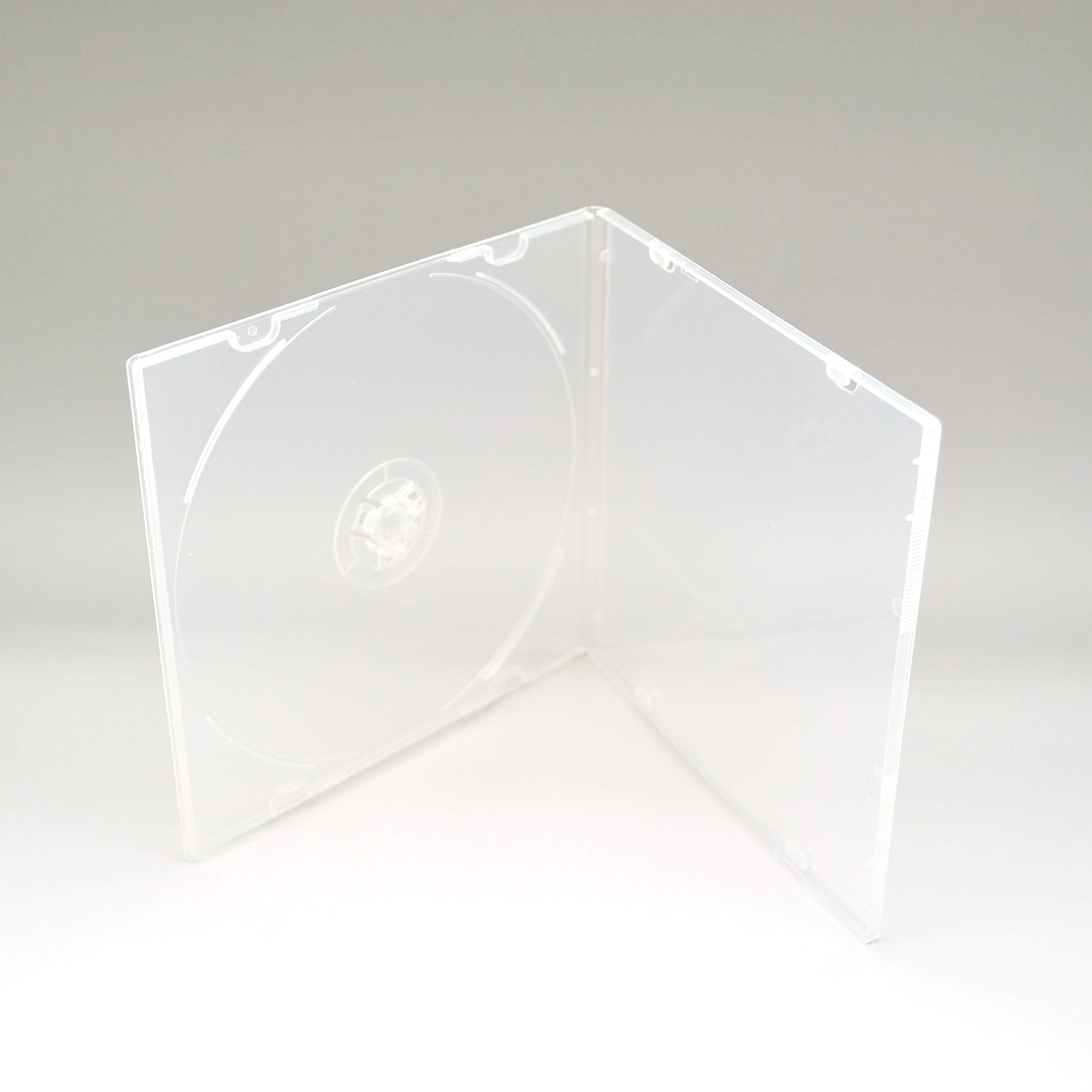 Maxtek 5.2mm CD Case, Slim Single Clear PP Poly Plastic Cases with Outer Sleeve, 100 Pack.