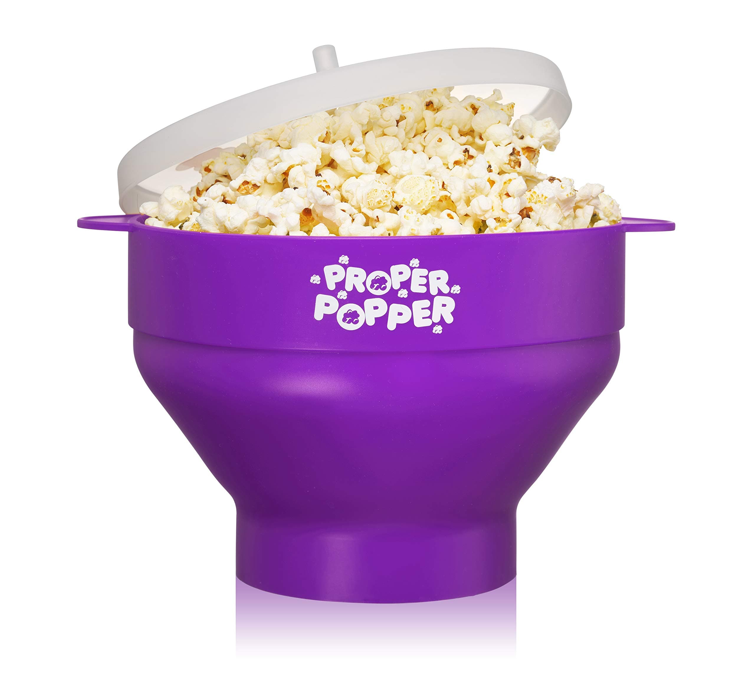 Proper Popper The Original Microwave Popcorn Silicone Popcorn Maker, Collapsible Bowl BPA Free & Dishwasher Safe - (Purple)