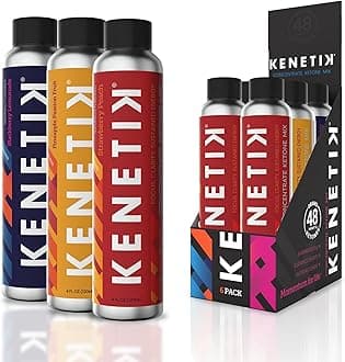 KENETIK Ketone Drink Mix, Exogenous Ketones Blend, Keto, Caffeine & Sugar Free, Vegan Supplement For Clean Energy & Mental Focus, Coffee Alternative with D-BHB - Variety, 6PK