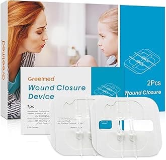 Emergency Wound Closure Strips Zip Stitch Sutures Kit, 2 Pcs Zipstitch Butterfly Bandages Laceration Closure Kit, Quick Clot Wound Closure Device for Wound Care