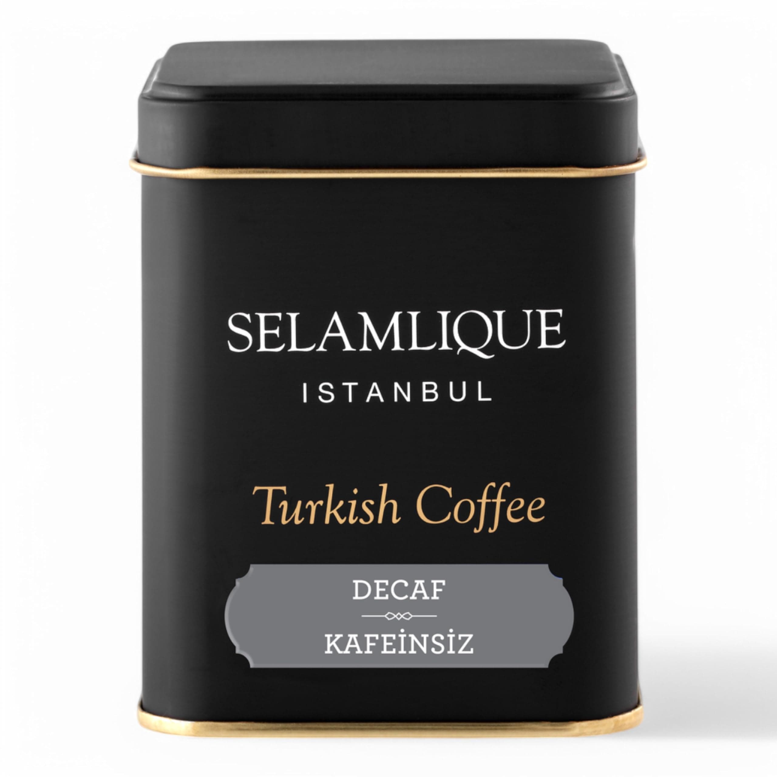 SELAMLIQUE ISTANBUL Decaf Turkish Coffee | Premium Decaffeinated Flavoured Ground Blend 125g | Smooth, Rich & Authentic Taste | Perfect for Relaxing Evenings & Late-Night Enjoyment | 1 Box (125g)