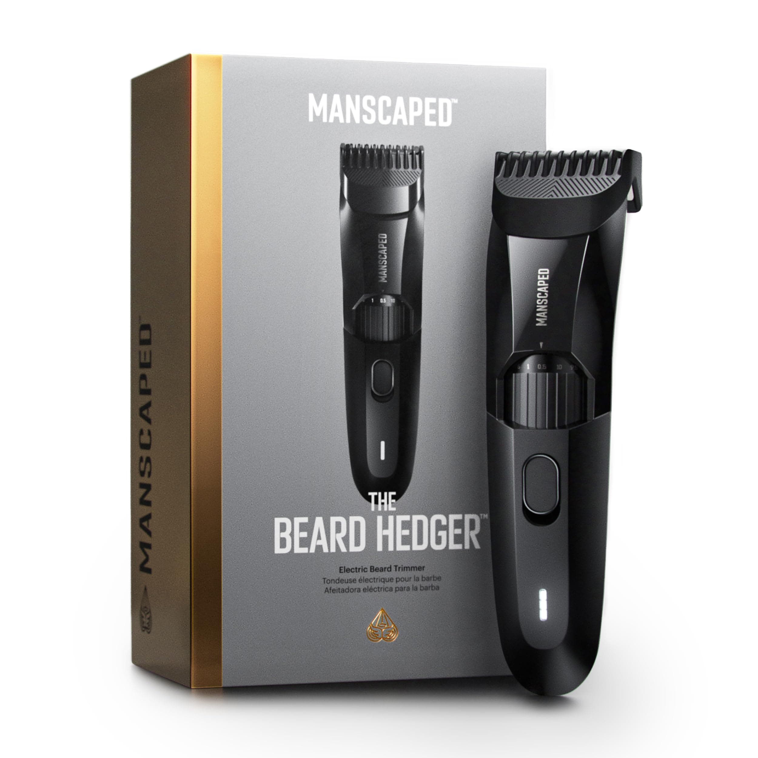 The Beard Hedger® Men's Premium Beard Trimmer, 20 Length Adjustable Blade Wheel, Stainless Steel T-Blade for Precision Facial Hair Trimming, Cordless Waterproof Wet/Dry Clipper