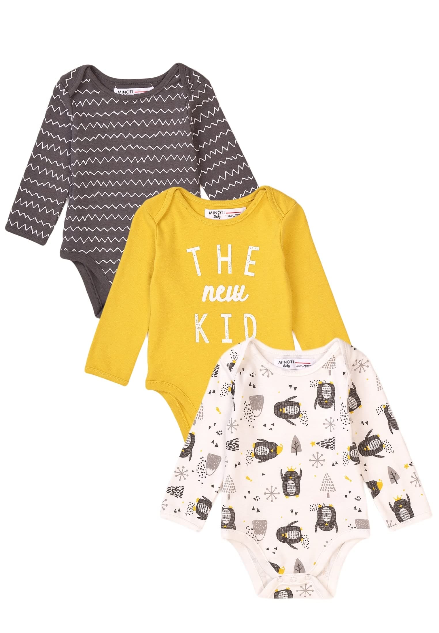 Minoti unisex-baby Basic 3Pk Bodysuits Hug 7