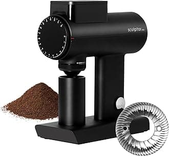 Sculptor 078S Flat Burr Coffee Bean Grinder, Electric Espresso Grinder with Stepless Coarseness Adjustment, Suitable for Espresso, Pour over, French Press, Cold Brew - Black