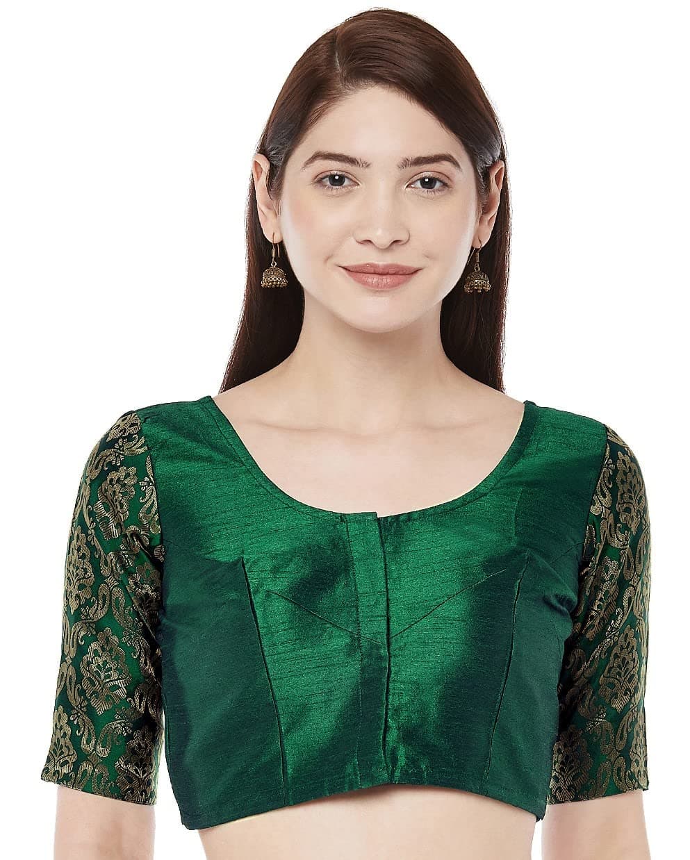 Studio Shringaar Women's Brocade Sleeves Saree Blouse