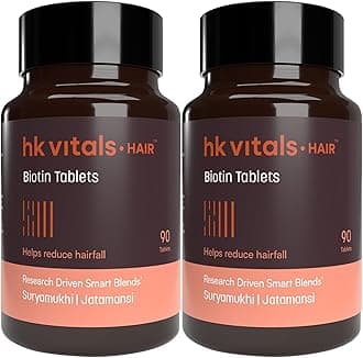 hk vitals Biotin (180 Tablets) | Supplement for Hair Growth, Strong Hair and Glowing Skin, Fights Nail Brittleness