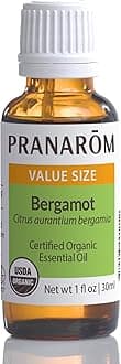 Pranarom USDA Certified Organic Bergamot Essential Oil (30ml), 100% Pure Undiluted Therapeutic Grade from Italy for Aromatherapy, Diffuser, Uplifting Scent, Immune Support, Relaxation, Sleep