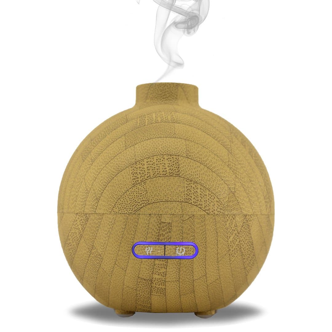 Simply Diffusers Wood Effect Ultrasonic Cool Mist Aromatherapy Diffuser for Essential Oils and Room Humidifier | Bamboo Look | 200ML Water Capacity | Auto Shut Off | Timer | for Large Rooms