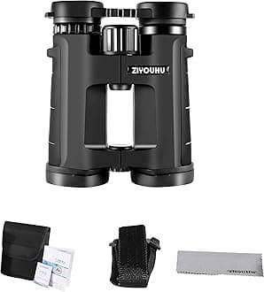 ZIYOUHUTD10x42Binoculars for Adults and Kids,Compact Binoculars with Adapter and Foldable Tripod Night Vision Binoculars,BAK4 Prism & FMC Lens Waterproof Binoculars for Bird Watching Hunting (TD10x42)