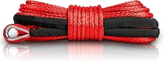 XPV SK75 1/4" x 50‘ Dyneema Synthetic Winch Rope Cable with Black Protecting Sleeve for SUV ATV UTV Vehicle Boat Car （10000LBS）（Red）