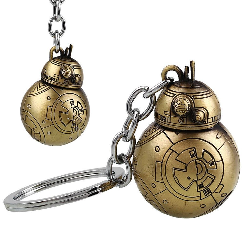 Star Wars The Force Awakens BB-8 BB8 Figure Keychain Keyring Toy Droid Robot Figure Gift (Gilver Metal Figure)