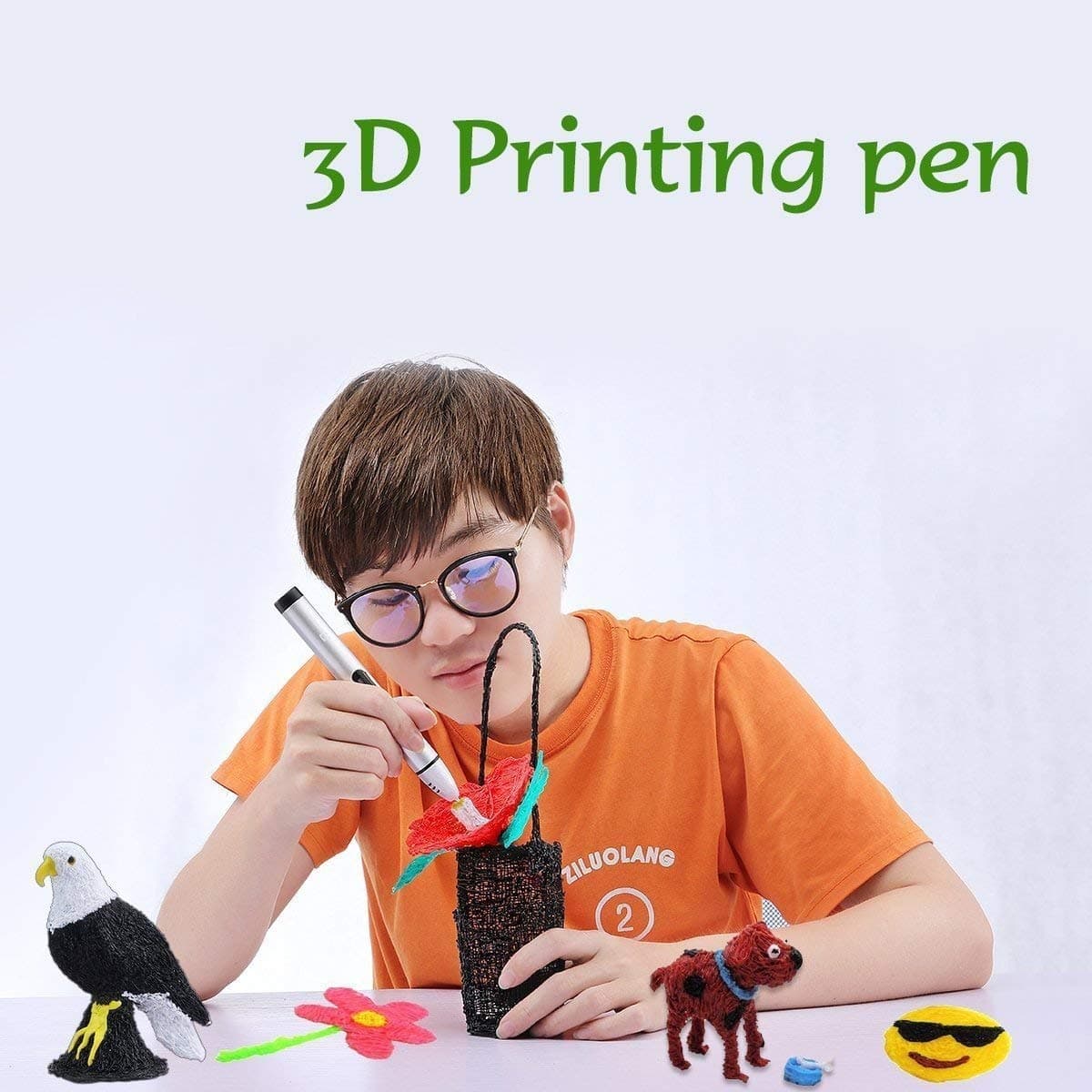 3D Printing Pen, TIPEYE Intelligent 3D Pen with OLED Screen, Compatible with PLA/ABS for Crafting, Art & Model, Best for DIY Gift(Safe for Kids)