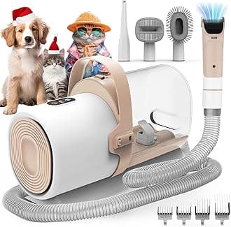 FIXRDog Grooming Vacuum & Dog Hair Vacuum, 11000Pa Suction Power Dog Vacuum for Shedding Grooming, Pet Vacuum Grooming Kit with 4 Grooming Tools, Low Noise, 2.5L, Perfect for Pet Hair Grooming, PG50
