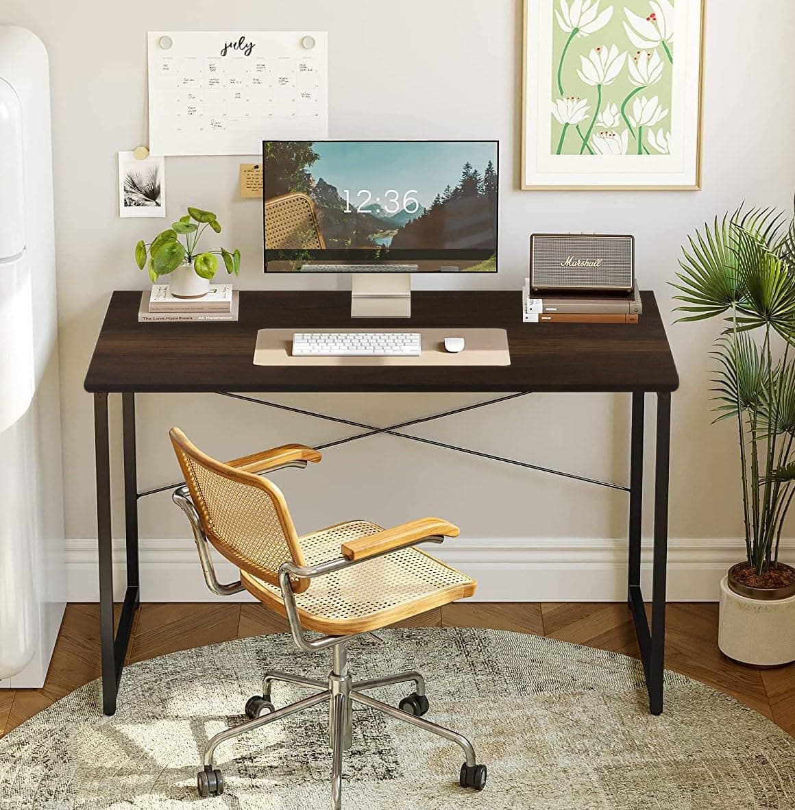 Wood Computer Table For Home |Desktop Office Study Table| Laptop Table (Crysta-Dark Oak), 61 CM, 92 CM, 76 Cm, Brown