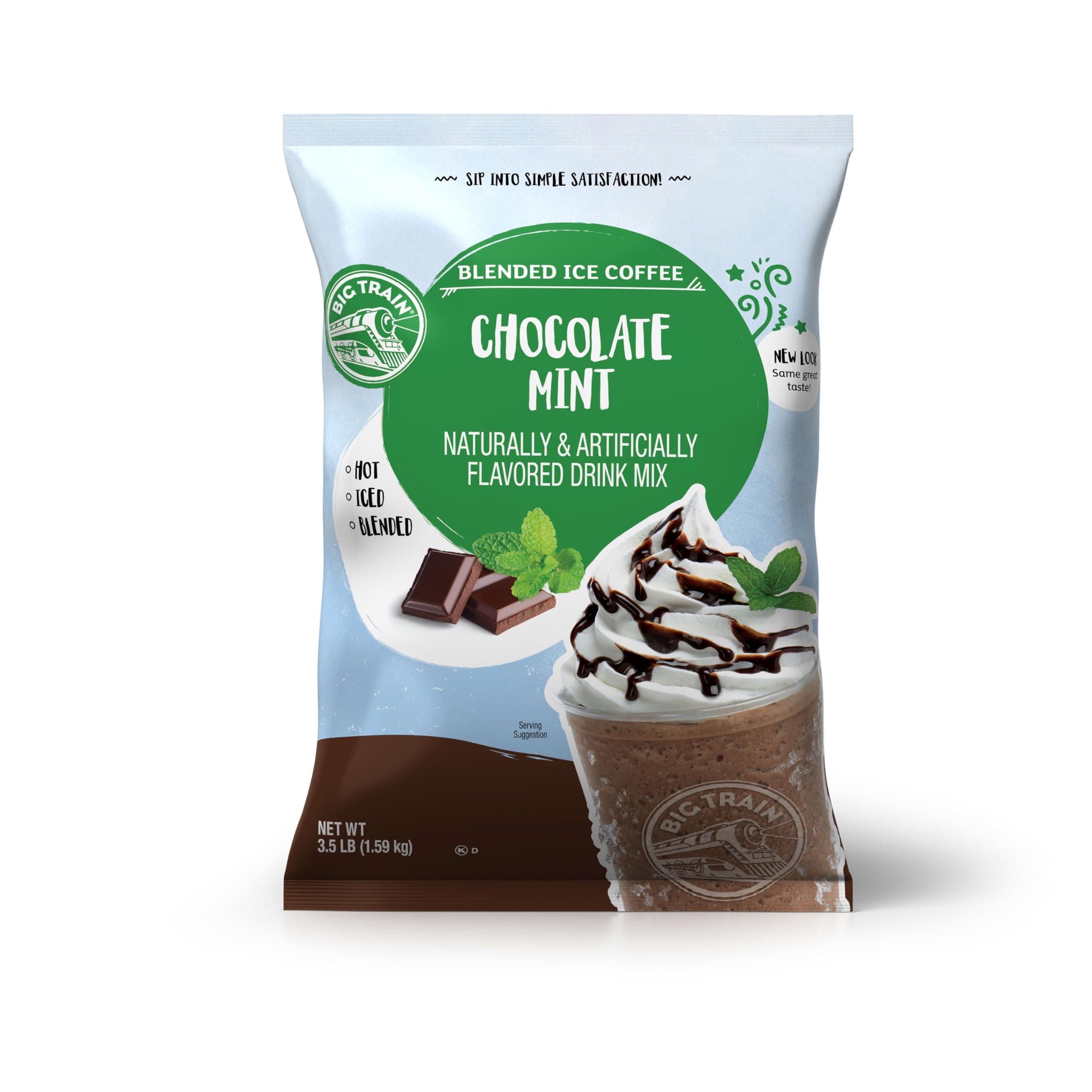 Big Train Chocolate Mint Blended Ice Coffee Beverage Mix, 3.5 Pound (Pack of 1)