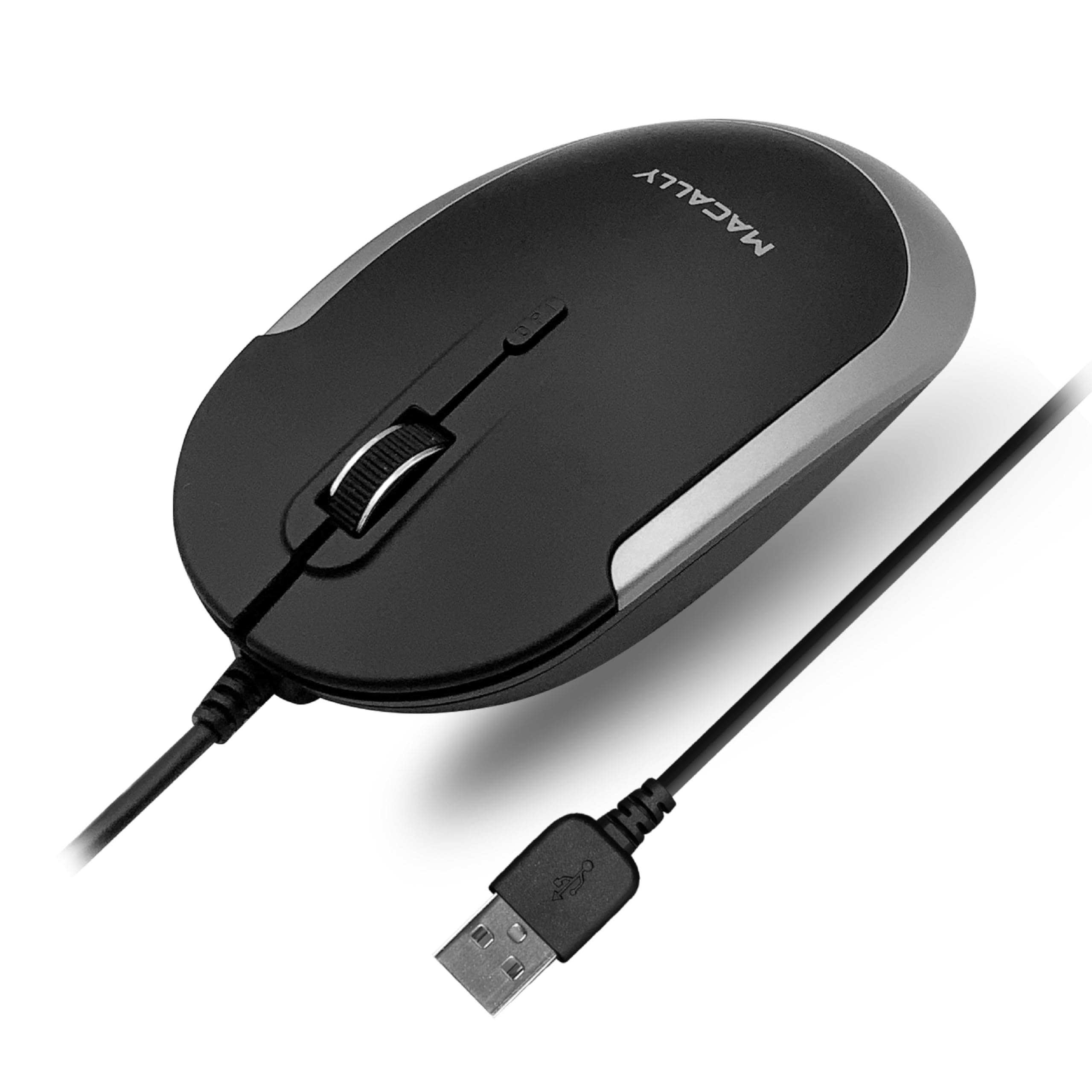 Silent Wired Mouse - Slim & Compact USB Mouse for Apple Mac or Windows PC Laptop/Desktop - Designed with Optical Sensor & DPI Switch - Simple & Comfortable Wired Computer Mice (Space Gray)