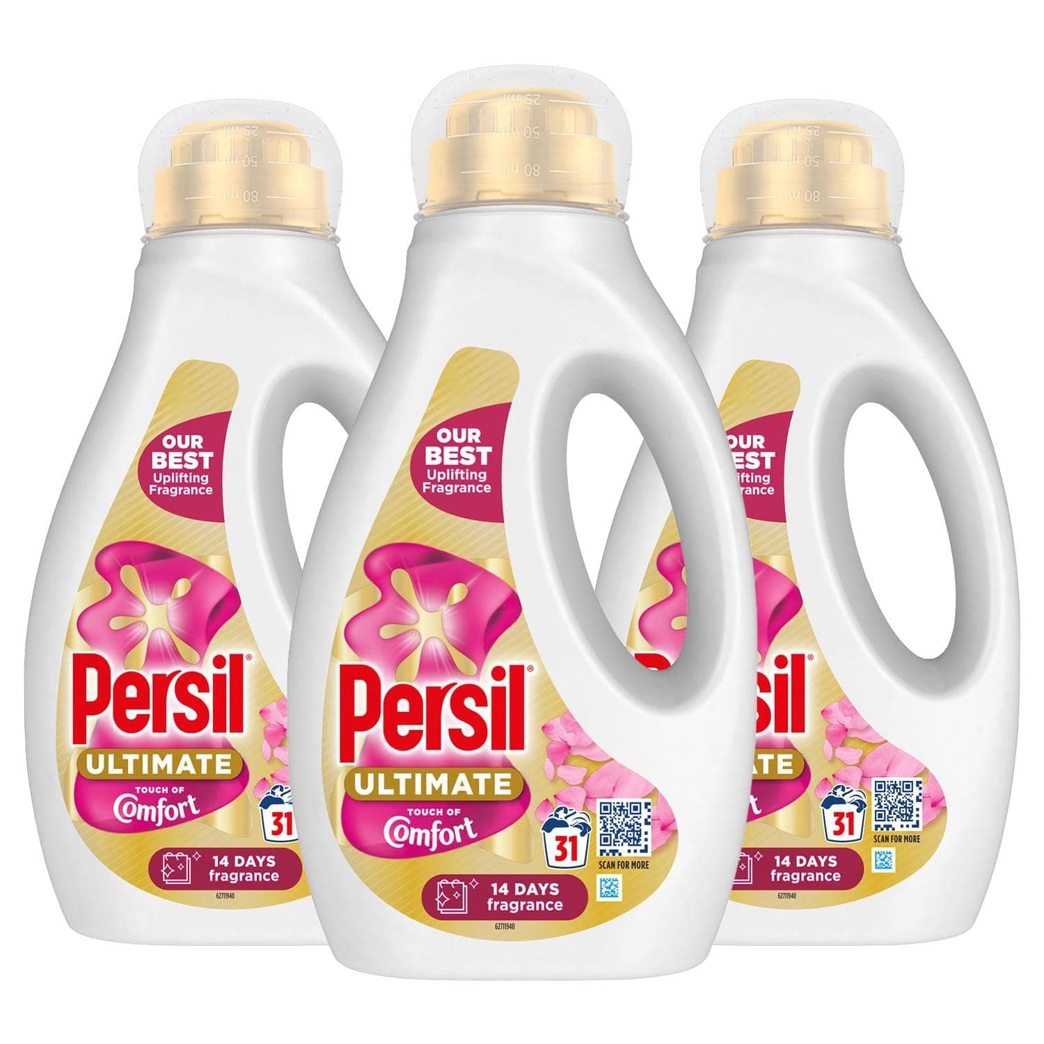 PersilUltimate Liquid Detergent Outstanding Stain Removal Effective in Quick and Cold Washes with 14 Days of Lasting Freshness 31 Washes, 837ml (Buy 3, Touch of Comfort)