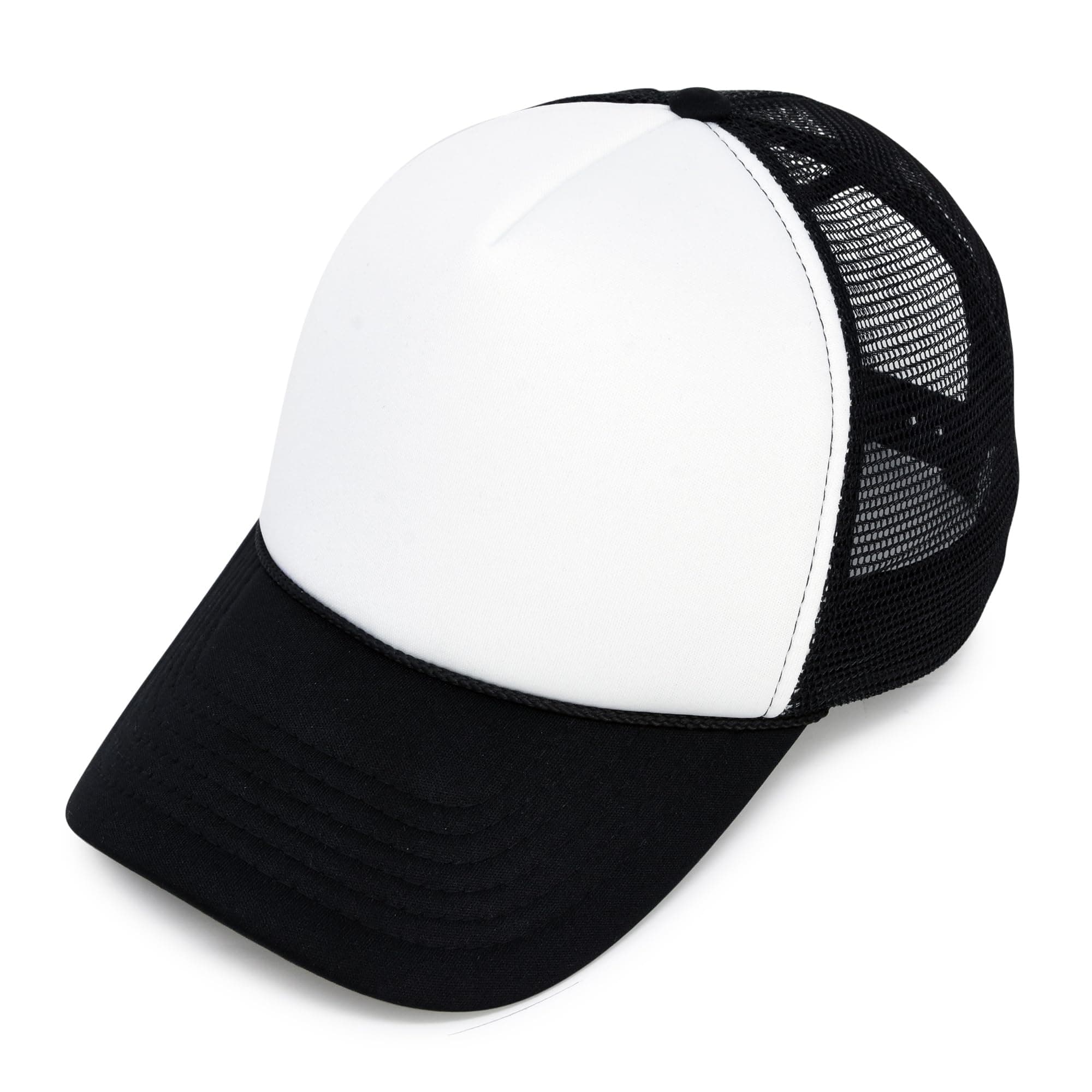 Two Tone Trucker Hat Summer Mesh Cap with Adjustable Snapback Strap