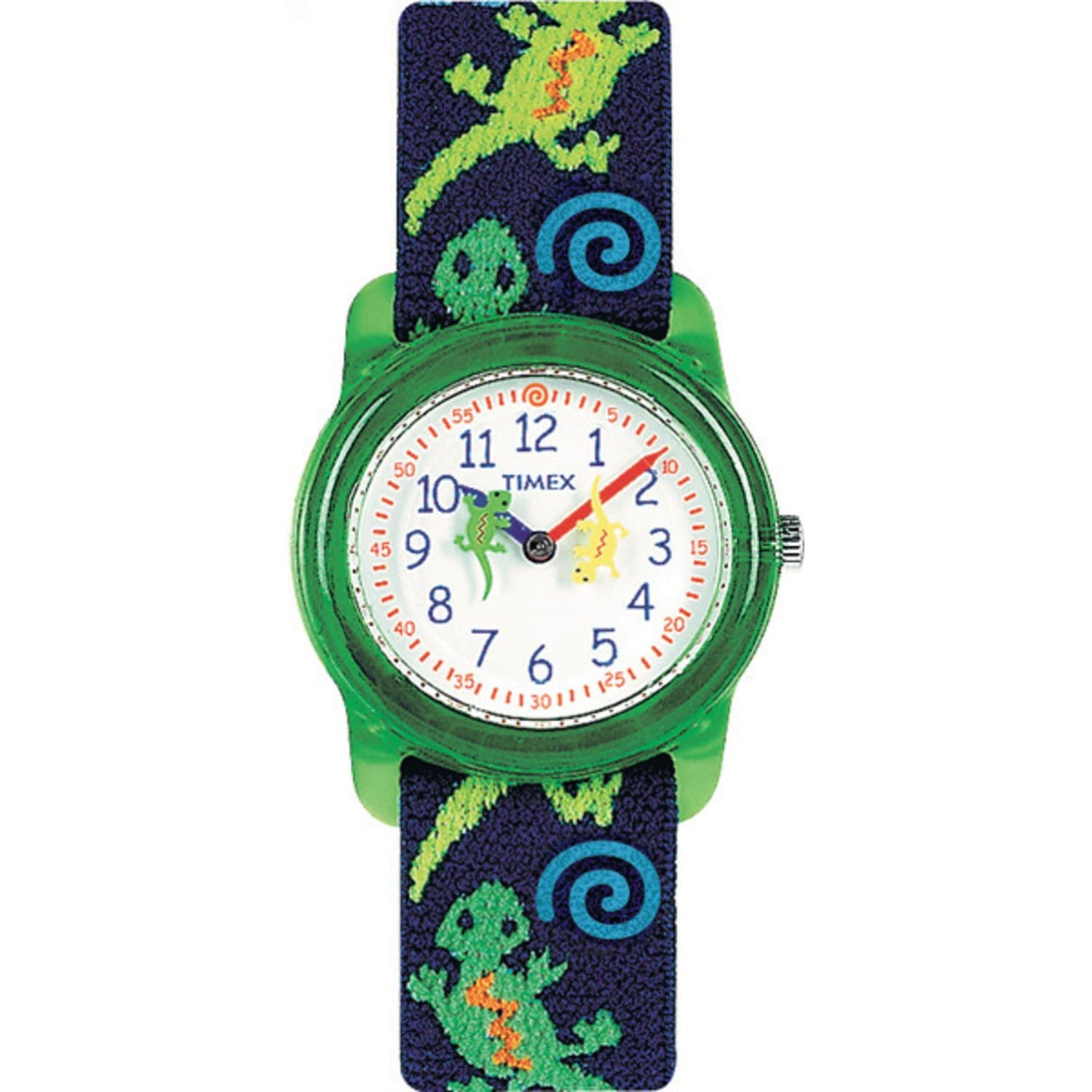 Kids T72881 Lizards Watch with Multi-Colored Elastic Fabric Strap