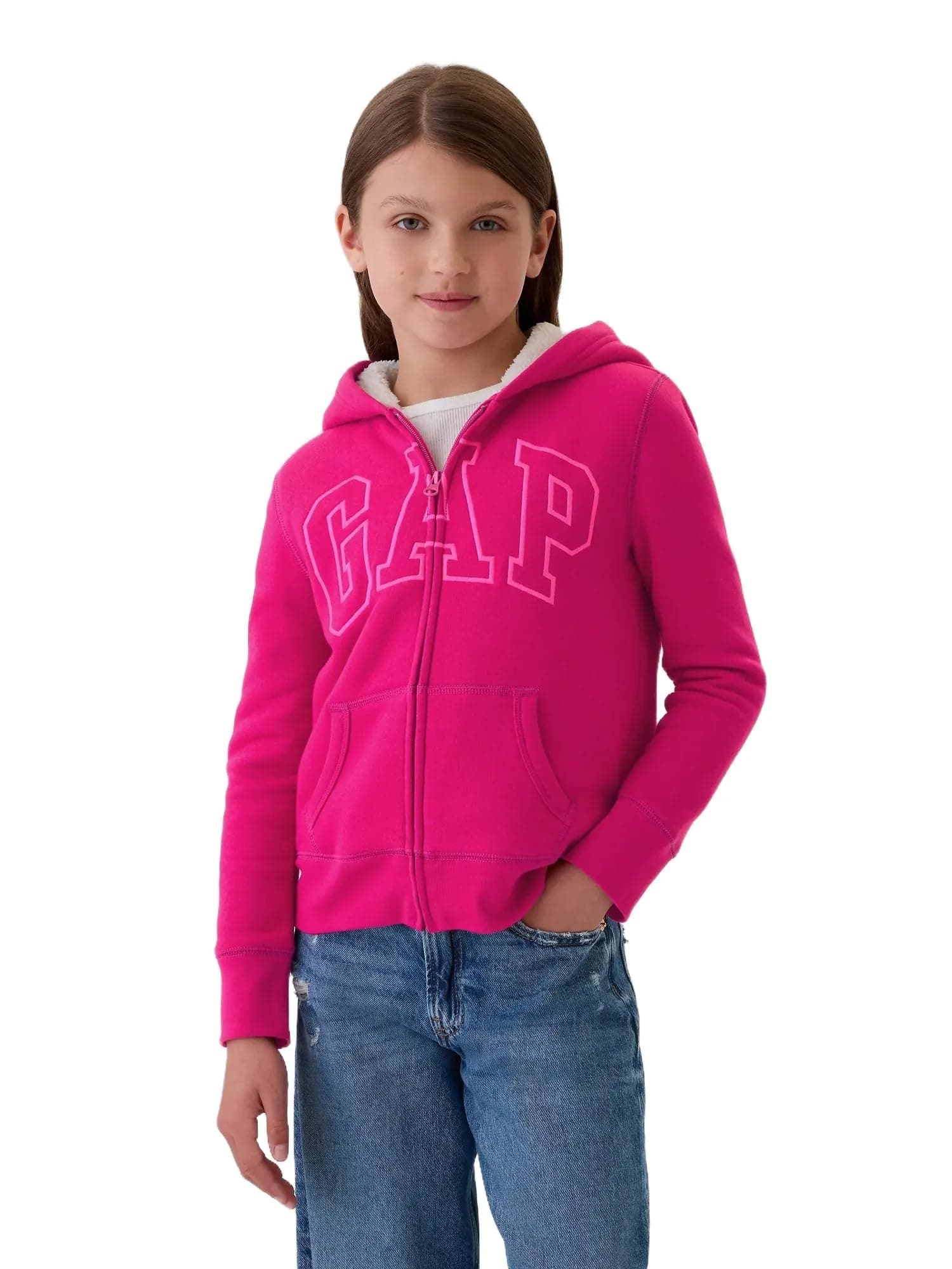 GAP Girls' Cozy Logo Full Zip