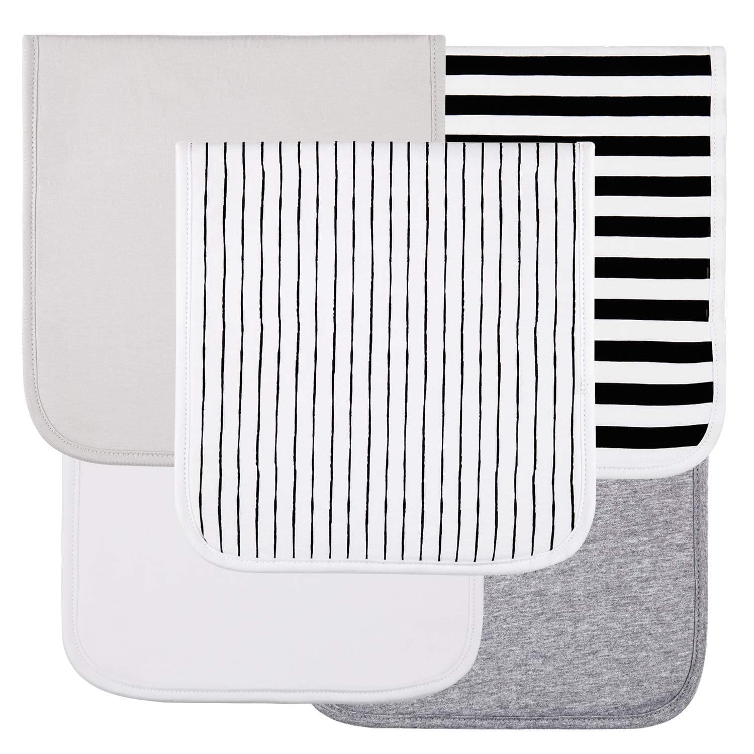 Baby Burp Clothes Set Bibs, 5 Pack Multi-Use Burp Cloths Boys Girls Cotton Burp Cloths Unisex Burping Cloths for Babies…