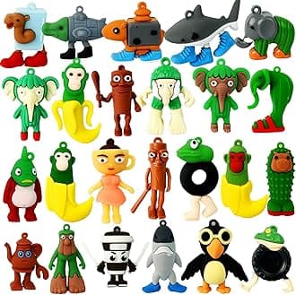 24pcs Italian Brainrot Toys, Tralalero Tralala Action Figure,Brainrot Meme Shark Figures Toys 2.5in,Funny Animals,Unique Key Chain,Decorations Gifts for Fans Office Room Figurine Decor