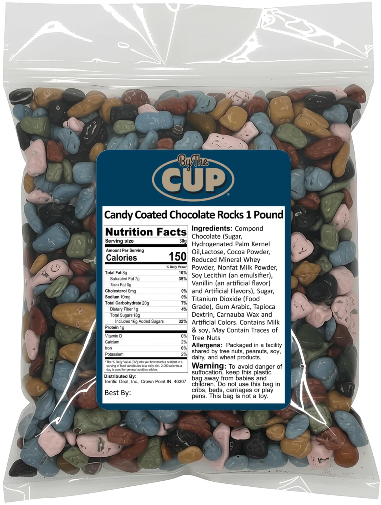 By The Cup Candy Coated Chocolate Rocks, 1 lb Bulk Bag