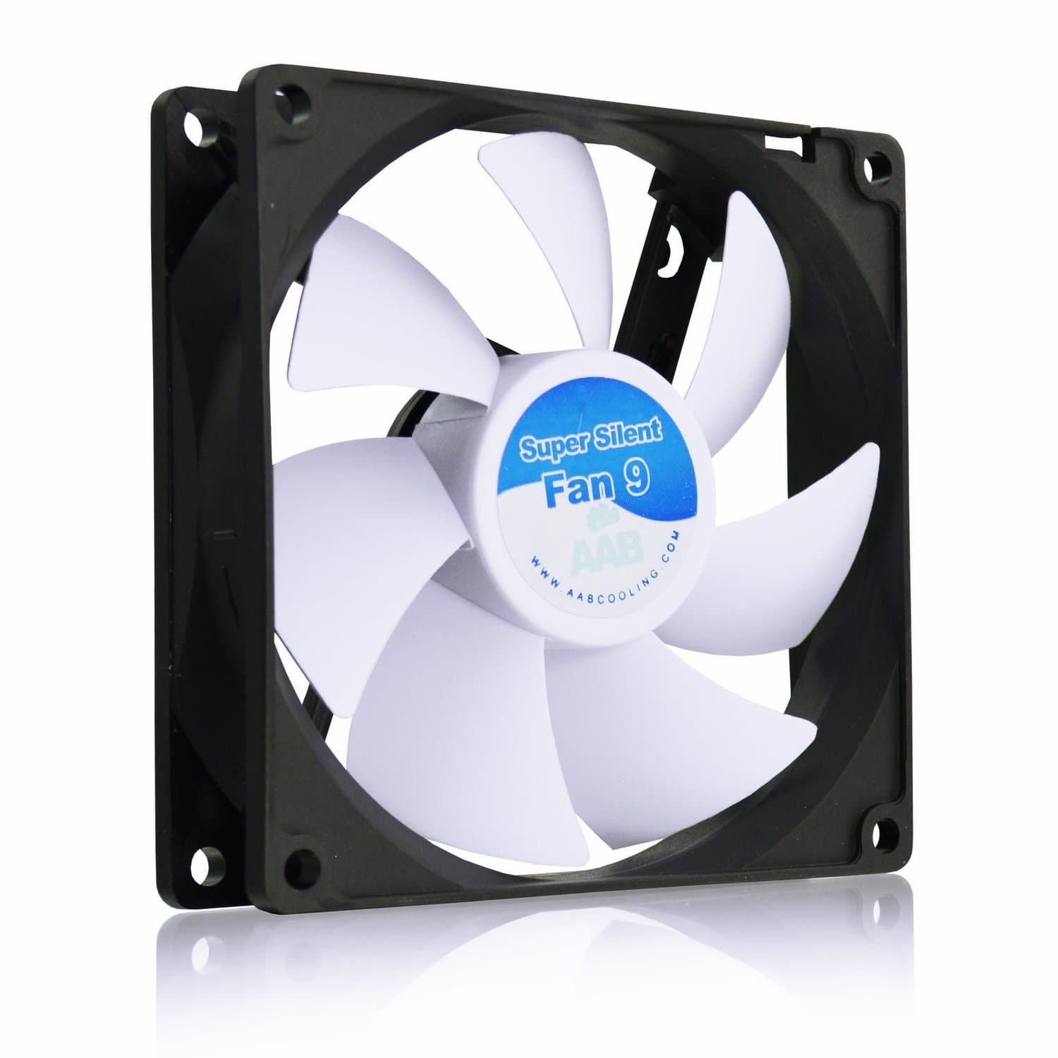 AAB Cooling Super Silent Fan 9 - Silent and Efficient 92mm Fan with 4 Anti-Vibration Pads, 12V Fan, Airflow Fan, CPU Fan, Cooling Fan