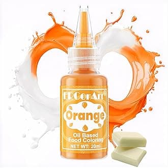 Oil Based Food Coloring for Chocolate - 0.7 Fl.Oz Melting Chocolate Oil Food Coloring, Concentrated Oil Based Food Dye for Cake Decorating, Baking, Candy Melts, Strawberry, Forsting, Icing (Orange)