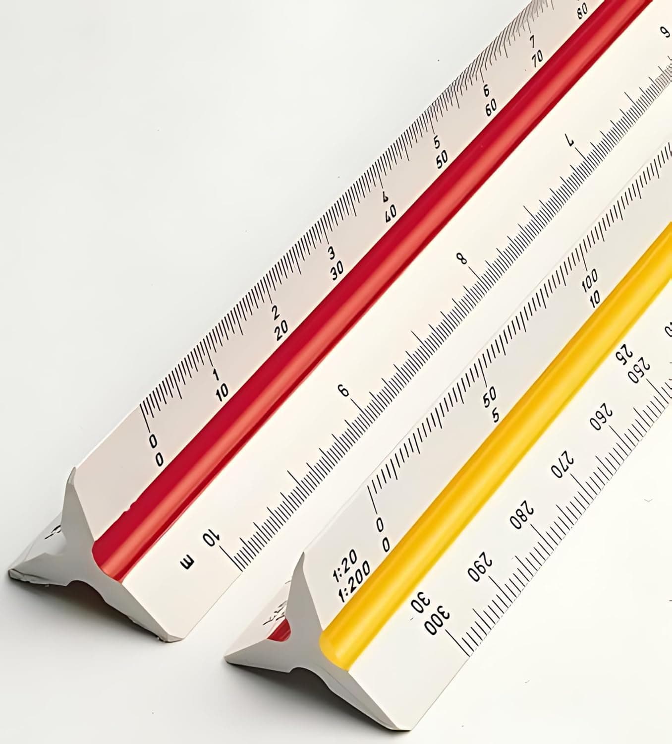 Plastic Triangle Scale Ruler, 30 cm/12-inch Long Straight Measuring Tool For Architects, Engineers, School/College Students, Office Employee (1-Piece)
