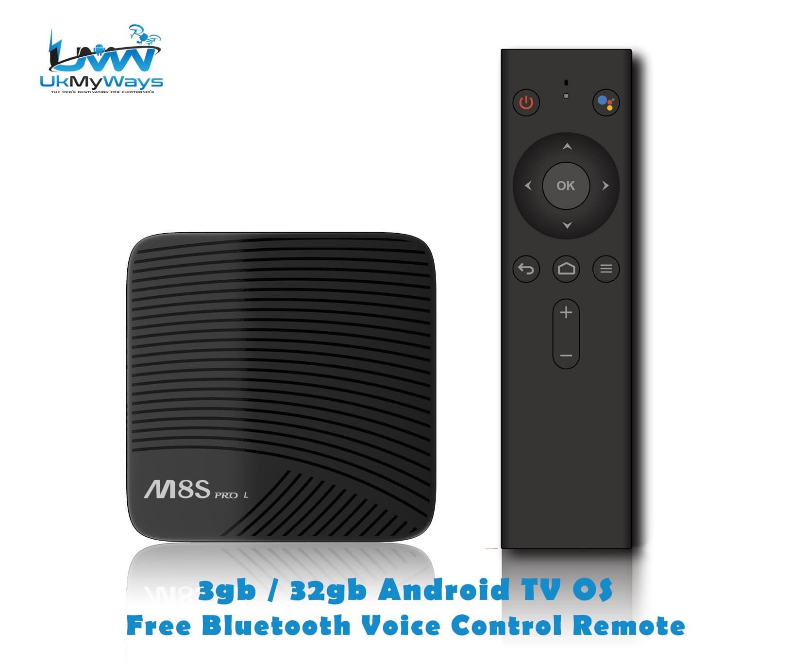 MECOOL M8S Pro L with Bluetooth Voice Control Controller 3gb/32gb OctaCore Android TV OS 4k Youtube 4k Netflix