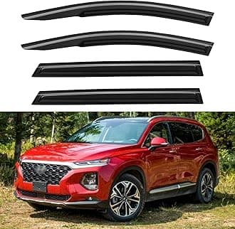 Window Visors Rain Guards for 2019 2020 2021 2022 2023 Hyundai Santa Fe, Out-Channel Window Wind Deflectors Vent Shades for 19 20 21 22 23 Santa Fe