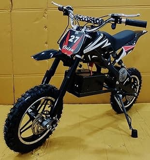 Dirt Rocket Electric-Powered Dirt Bike with Rear-Wheel Drive, High-Torque, Chain-Driven Motor, for Kids 13+ (Black) - for Offroad Category and Purpose only