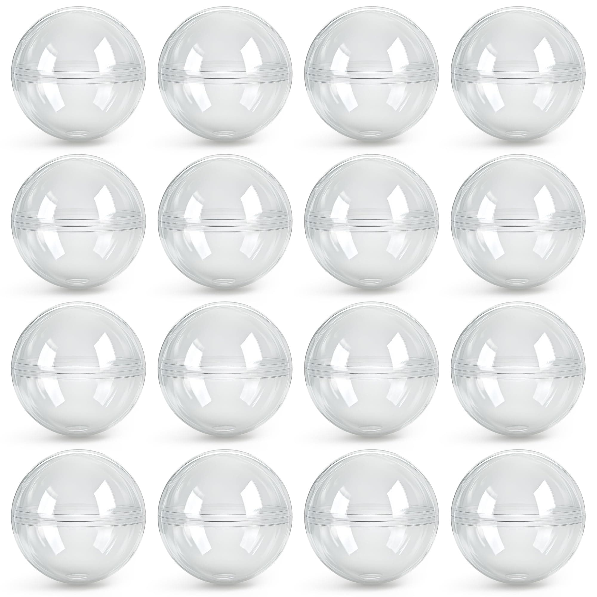 Capsule Vending Machine Round 50 pcs 2 inch - Gumball Machine Capsules Bulk Clear Container - Easter Basket Stuffers Birthday Gifts Pinata Stuffers DIY Craft Supplies - Clear Capsules Empty