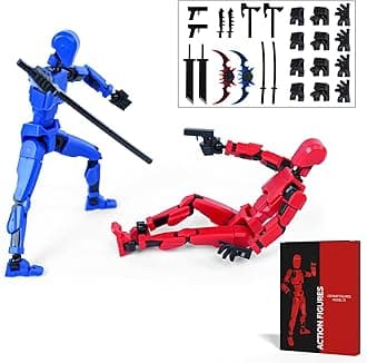 Action Figure Set, Model 13 Action Figure Multi-Jointed Movable,Gift Box Packaging, a Great for Loved Ones and Friends. (Red + Blue)